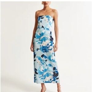 Abercrombie Strapless Satin Maxi Dress